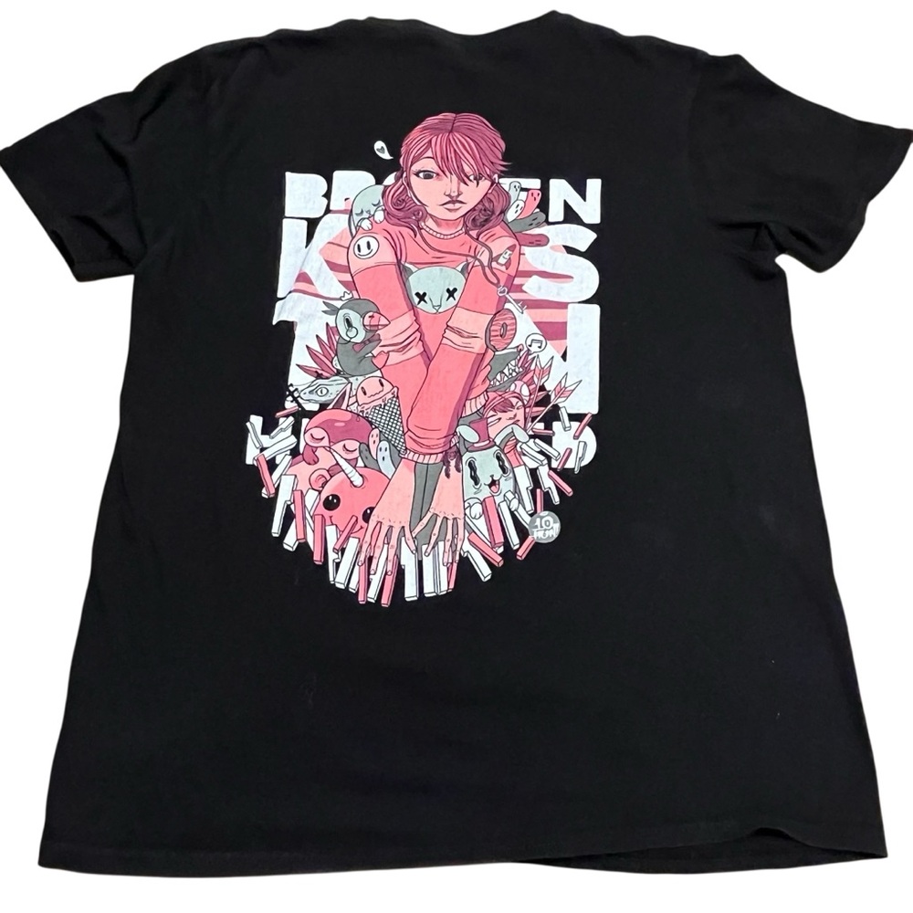 Ten Hundred Broken Artist Graphic T-Shirt Mens L Black Anime Skater Streetwear